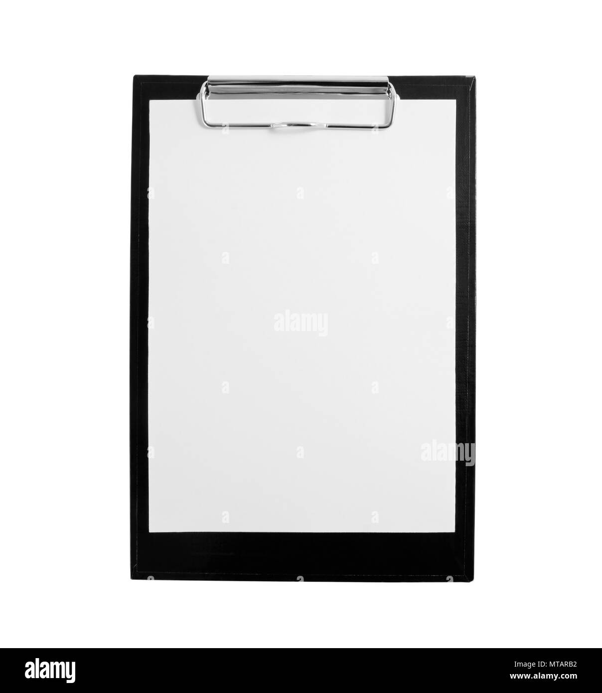 black plastic clipboard with blank paper sheet Stock Photo Alamy