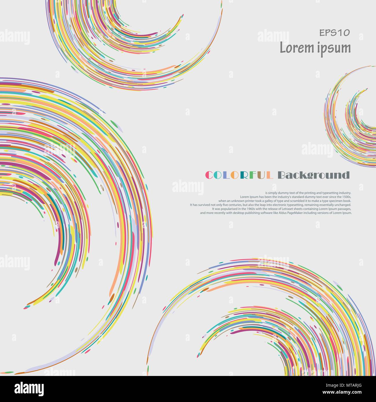 Abstract of colorful stripe lines pattern in circle background ...