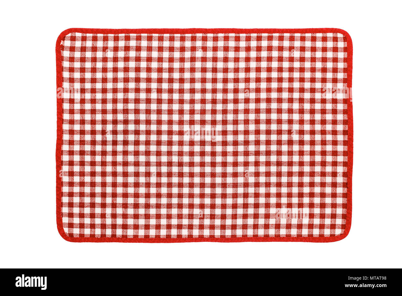 Red checkered napkin. Stock Photo