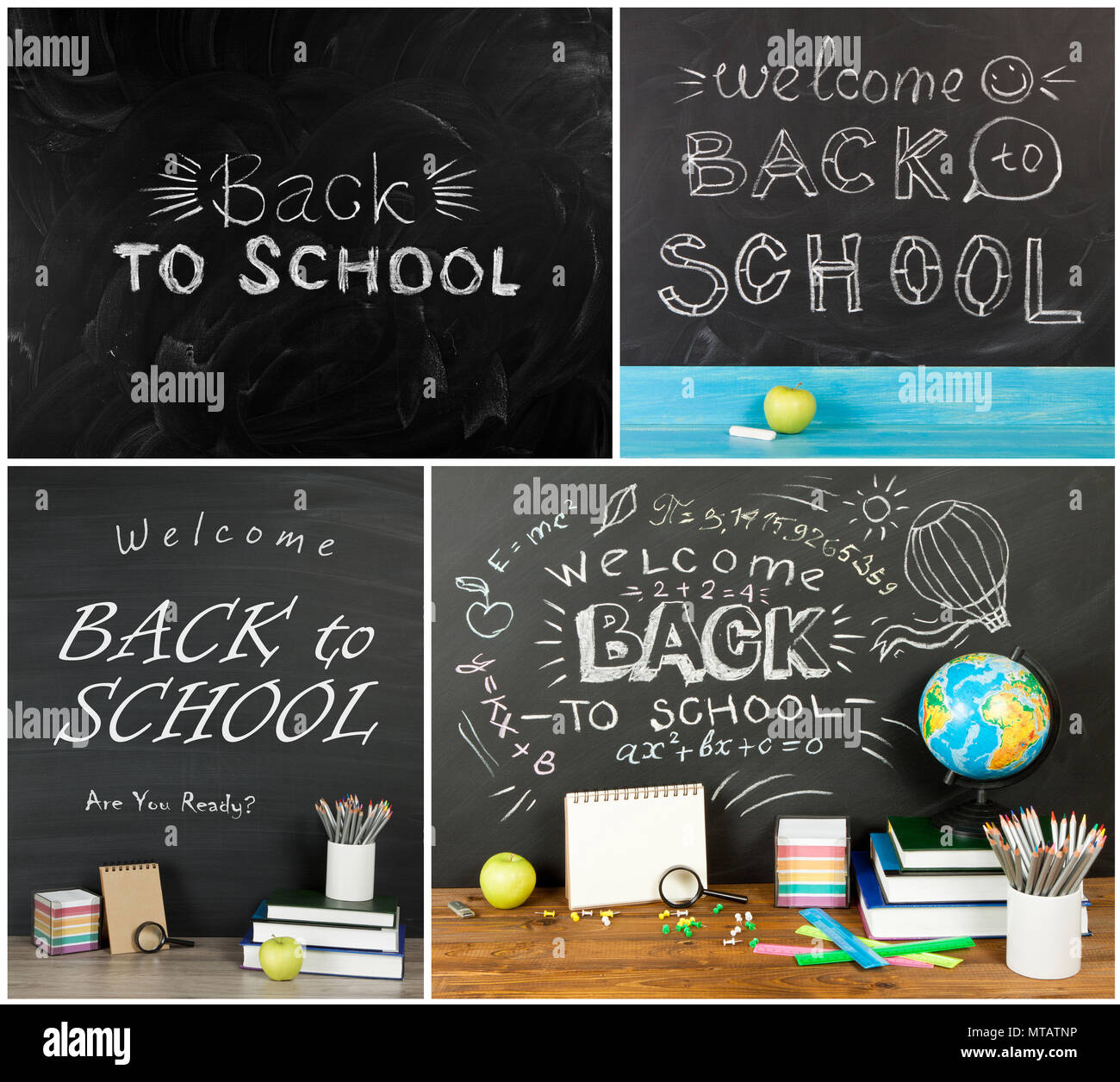 Big collection of "Back to school" concept for your text, design Stock Photo