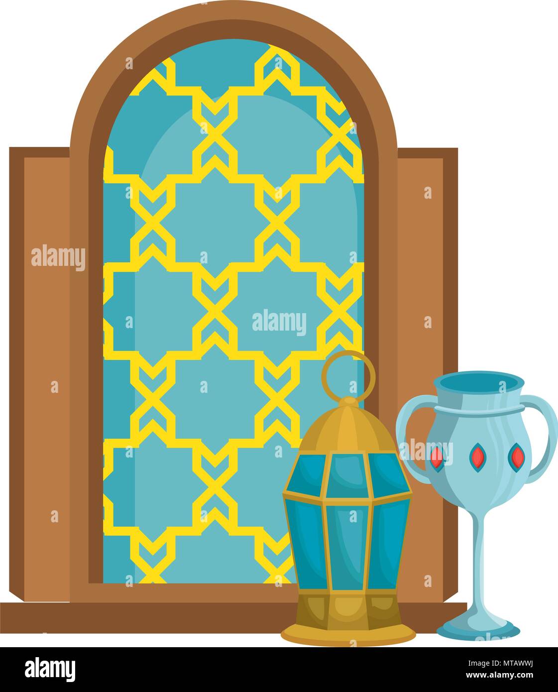 window of temple with lamp and chalice Stock Vector Image & Art - Alamy