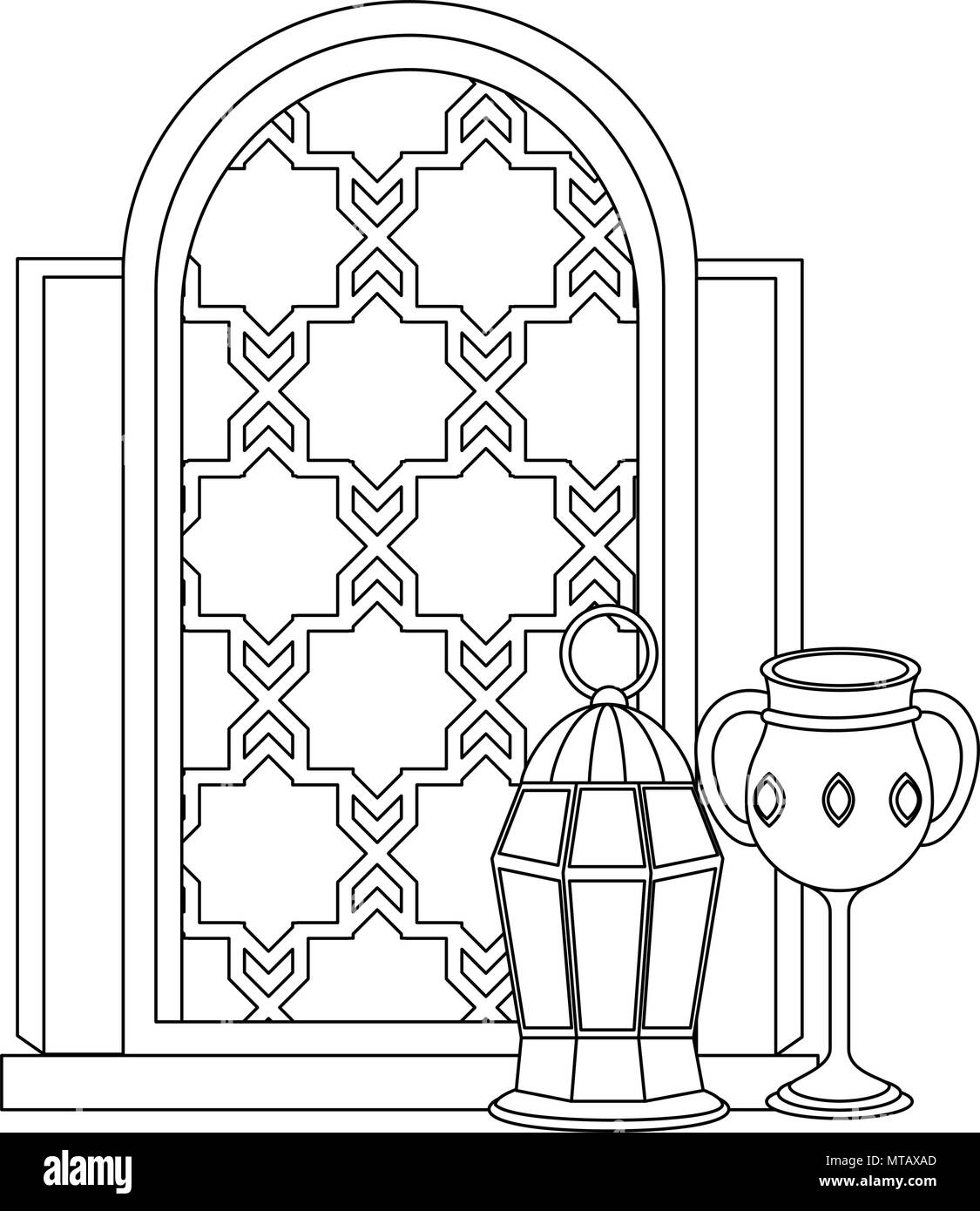 window of temple with lamp and chalice Stock Vector Image & Art - Alamy