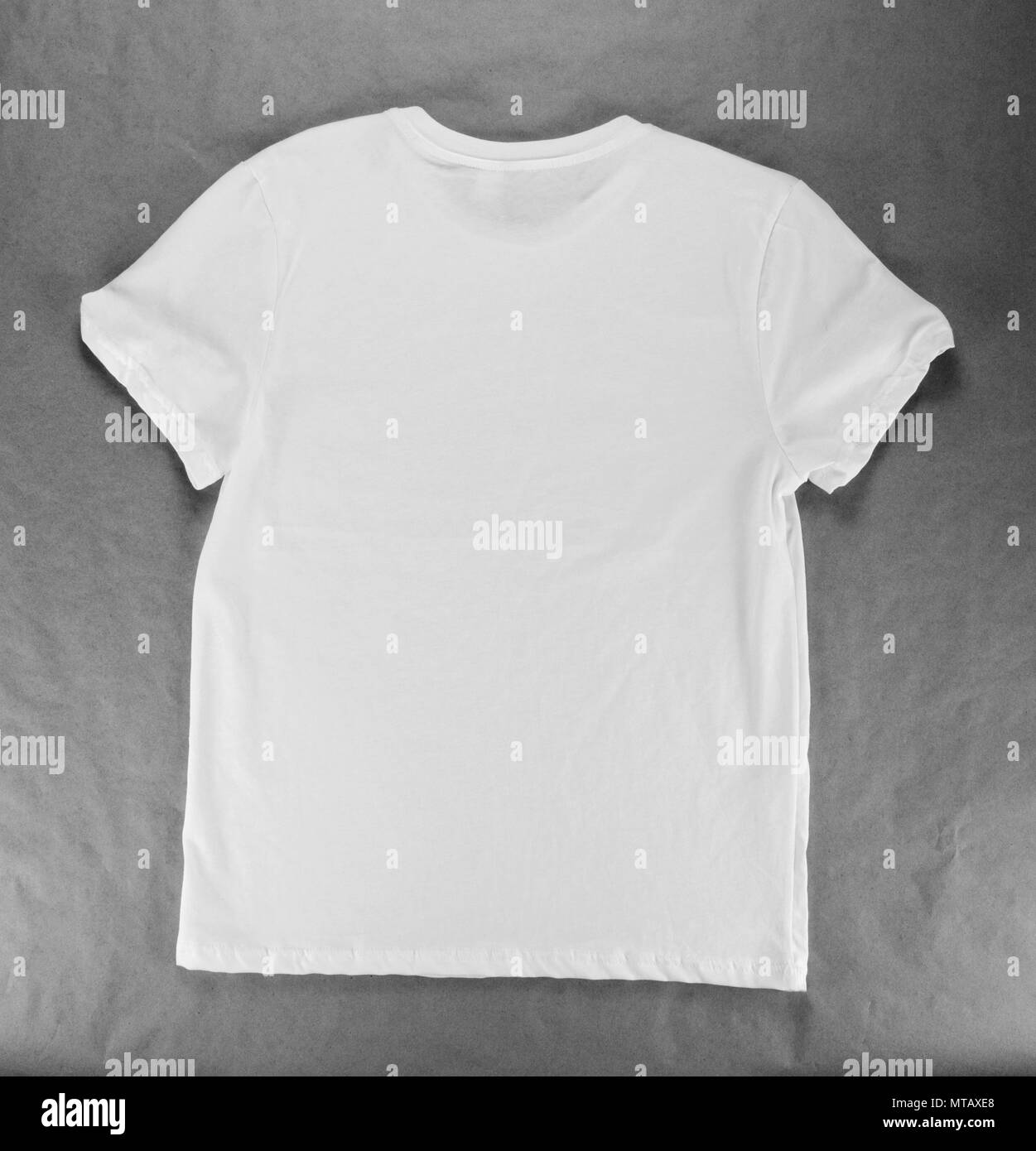 Blank White Men's T-shirt design template Stock Photo