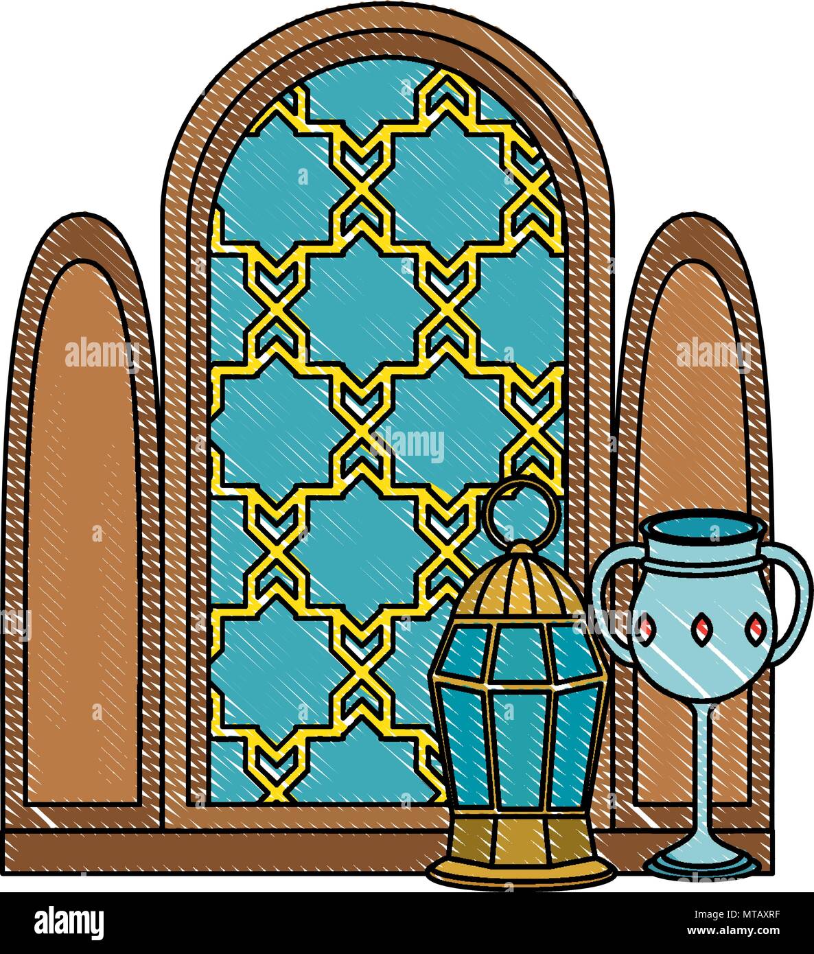 window of temple with lamp and chalice Stock Vector Image & Art - Alamy