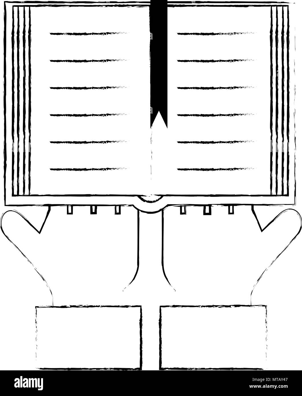 Hands Lifting Sacred Book Religious Stock Vector Image Art Alamy