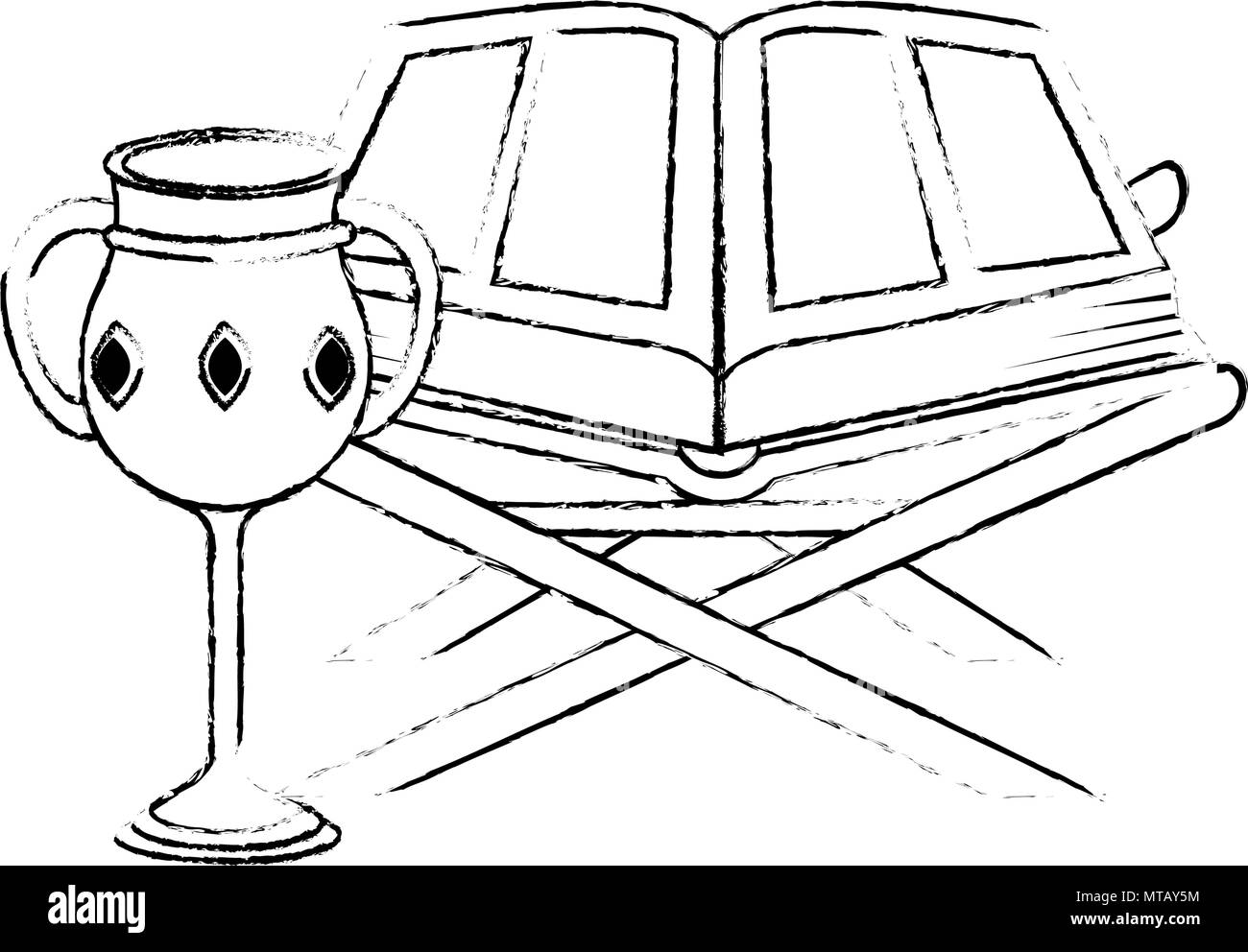 Sacred Book With Lectern And Chalice Religious Stock Vector Image Art Alamy