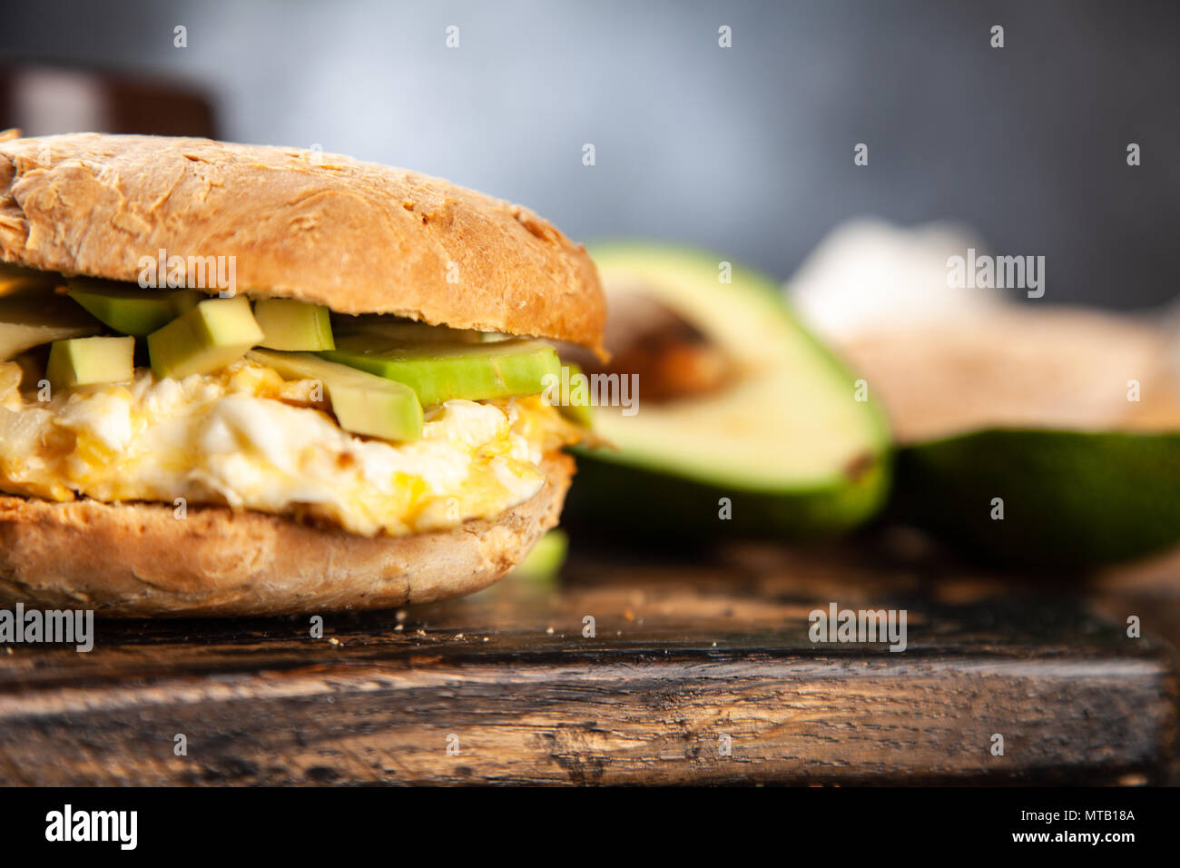 Avocado and egg sandwich Stock Photo - Alamy