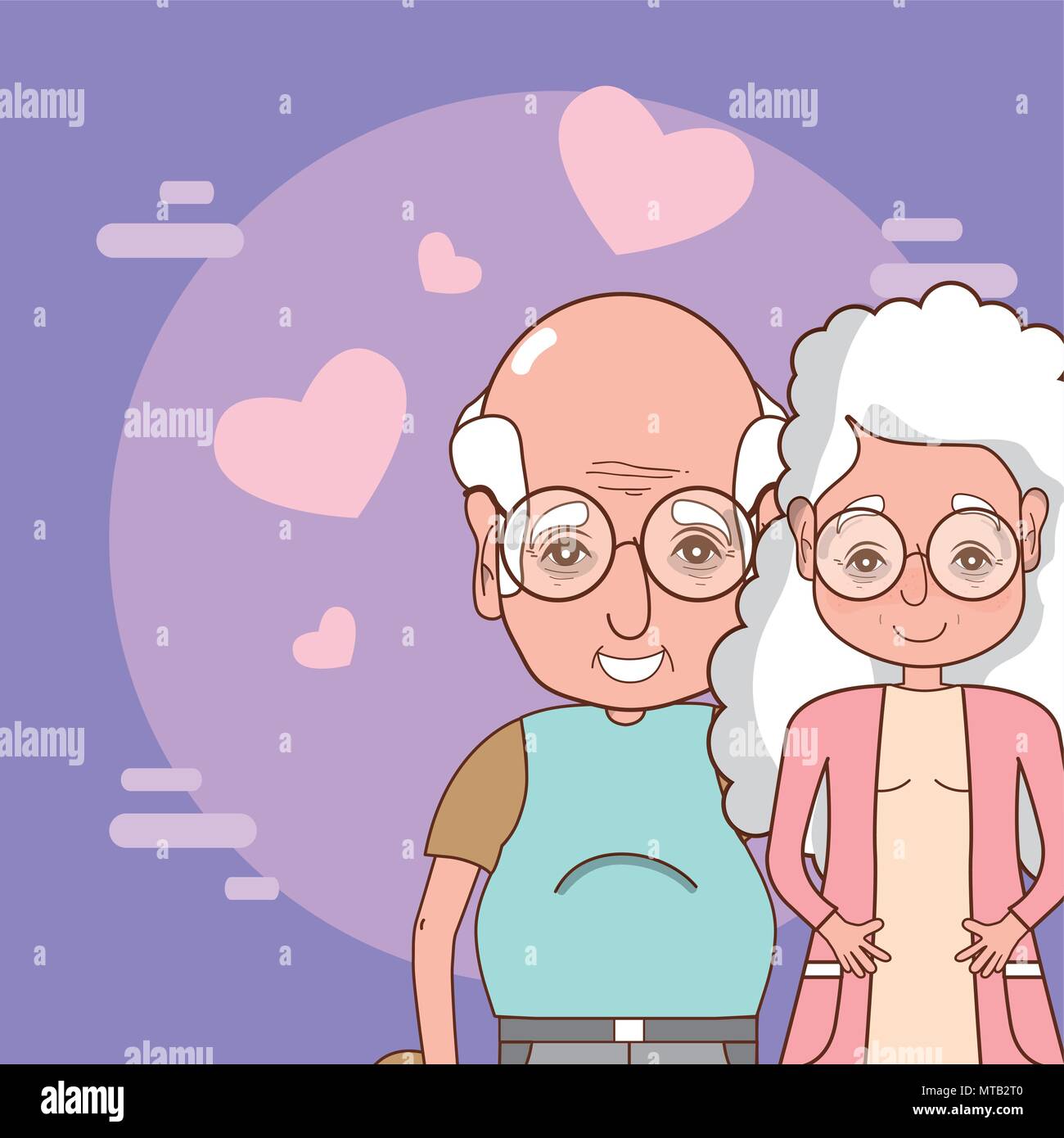 Cute grandparents couple Stock Vector