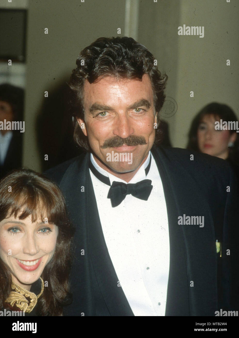 BEVERLY HILLS, CA - JUNE 2: (L-R) Jillie Mack and husband actor Tom Selleck  attend Ronald Reagan's 80th Birthday Celebration on June 2, 1001 at the  Beverly Hilton Hotel In Beverly Hills,
