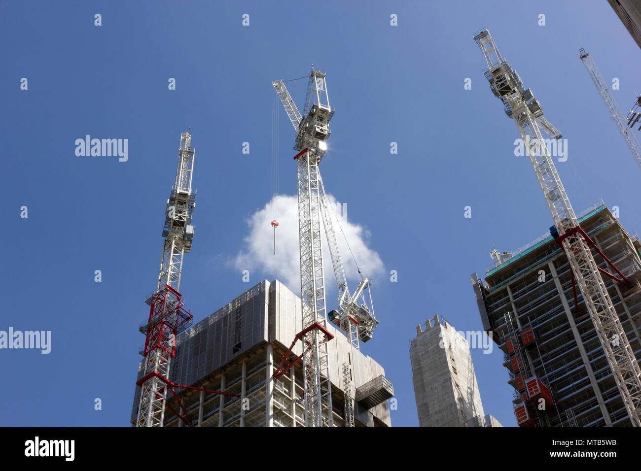 Building works on high rise buildings in London Stock Photo