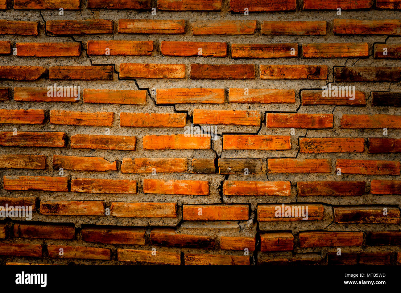 Worn And Cracked Fire Bricks Texture Stock Photo - Download Image