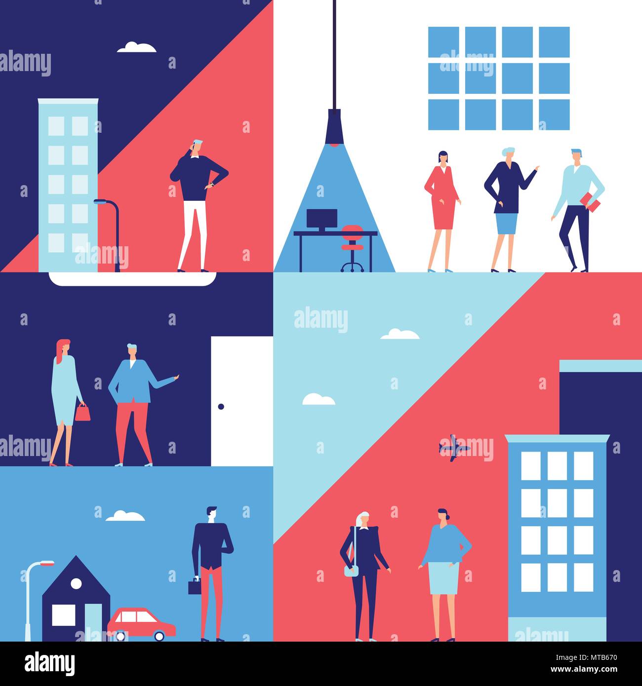 Business people - flat design style illustration Stock Vector Image ...