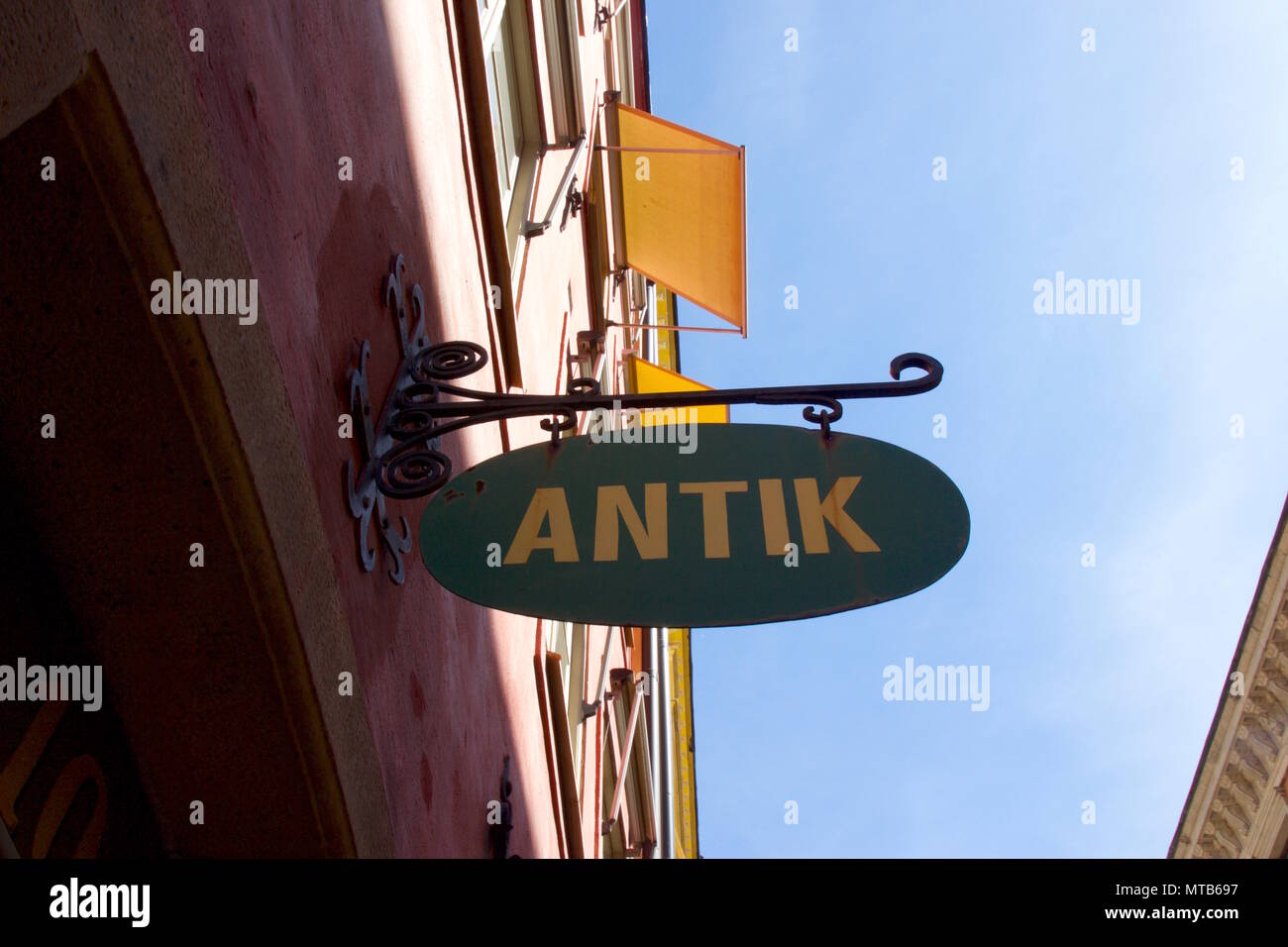 Antique, or Antik in Swedish, Shop Sign in Gamla Stan, Stockholm ...