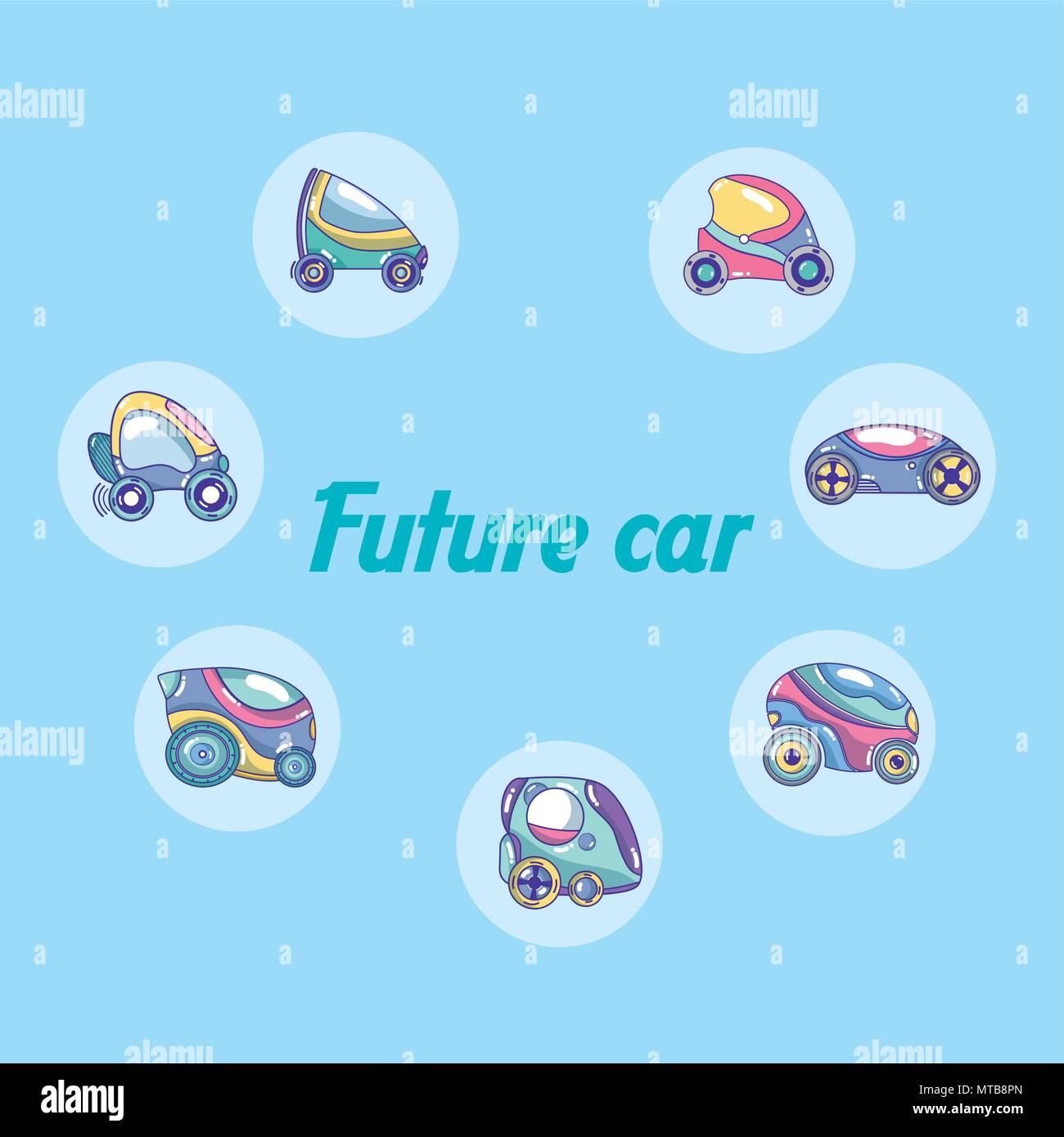 Future cars in round icons Stock Vector Image & Art - Alamy