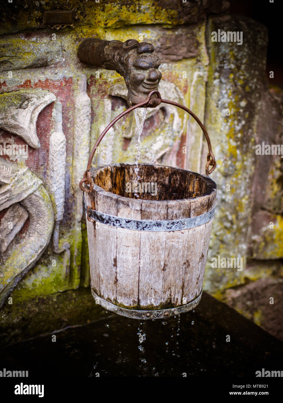 Well and bucket in lomo technique Stock Photo Alamy