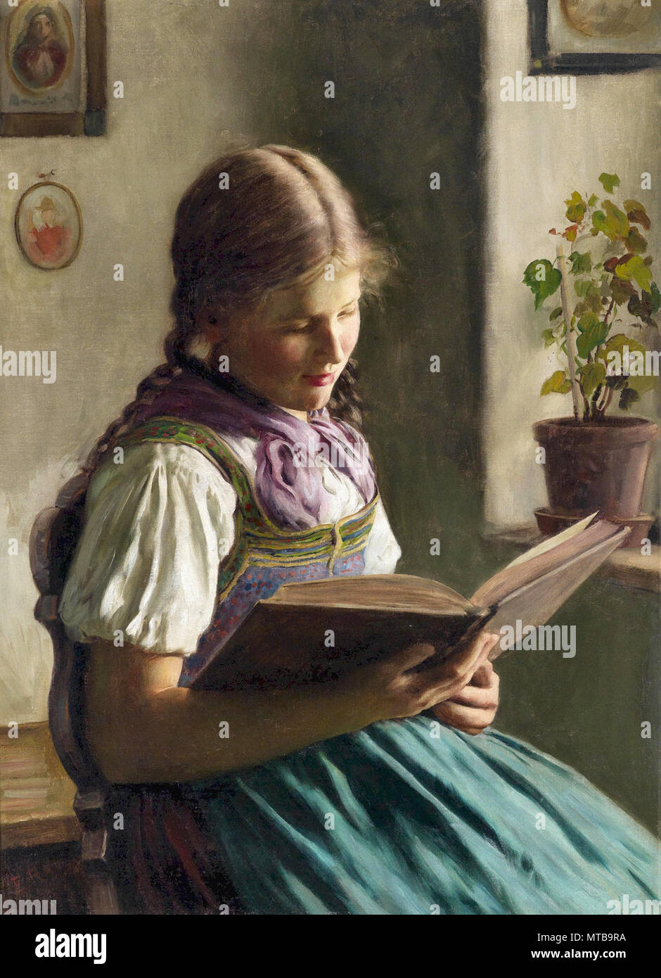 Rau Emil Girl Reading Stock Photo Alamy