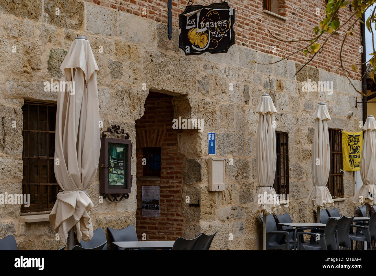 Meson Los Lagares, typical bar in Villa del libro, Urueña, town of Valladolid, Castilla y Leon, Spain, Europe Stock Photo