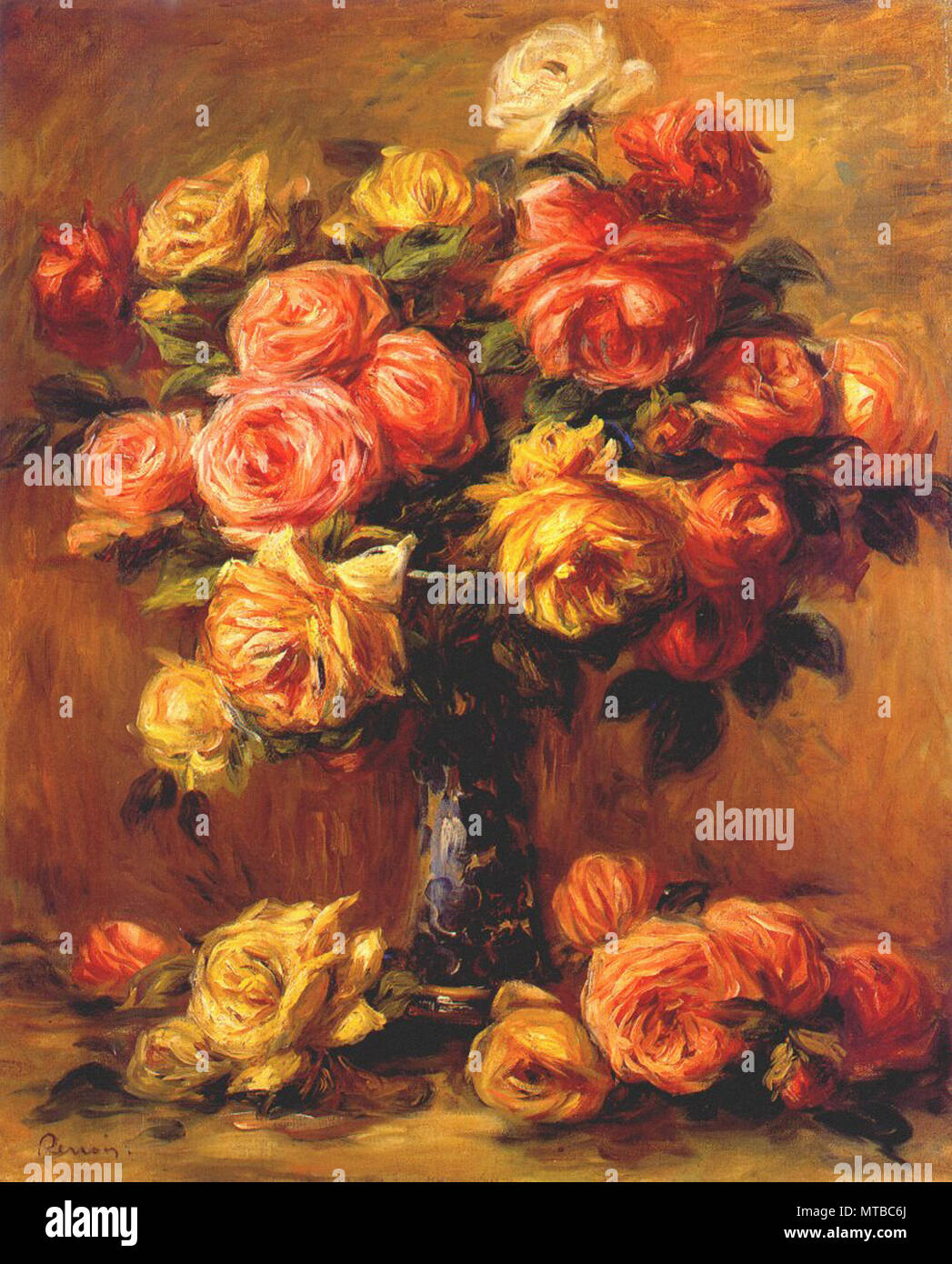 Renoir Pierre-Auguste - Roses in a Vase C.1910-17 Stock Photo