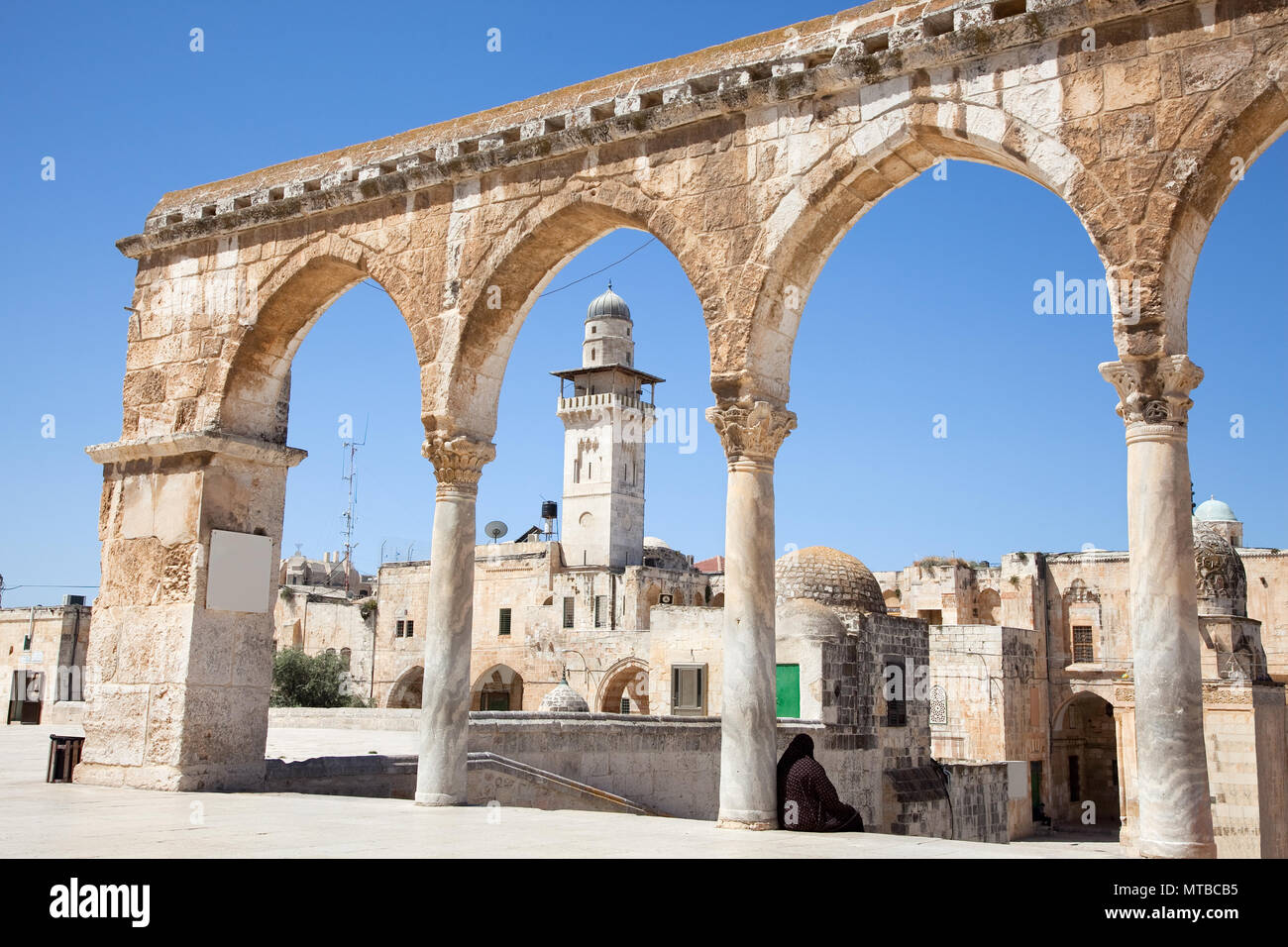 Pillars of Temple Mount (Har HaBayit) in Old City of Jerusalem. Israel