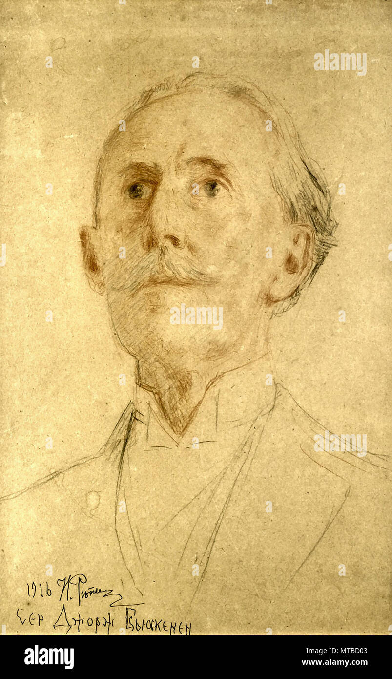 Repin Ilja - Portrait of Sir George Buchanan the British Ambassador Stock Photo