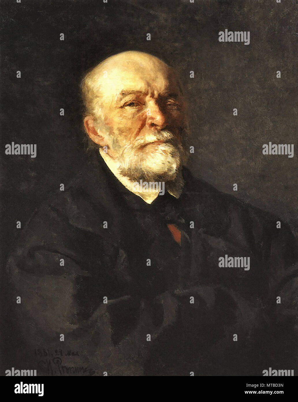 Repin Ilja - Portrait of the Surgeon Nikolay Pirogov Stock Photo