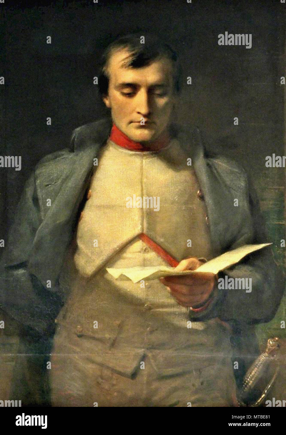 Richmond George - Napoleon I Reading His Letter of Abdication Stock Photo