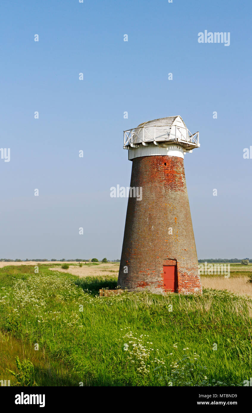 A view of West Somerton Drainage Mill on the Norfolk Broads at West