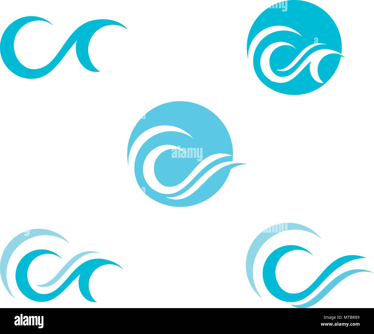 Water wave icon vector illustration design logo Stock Vector