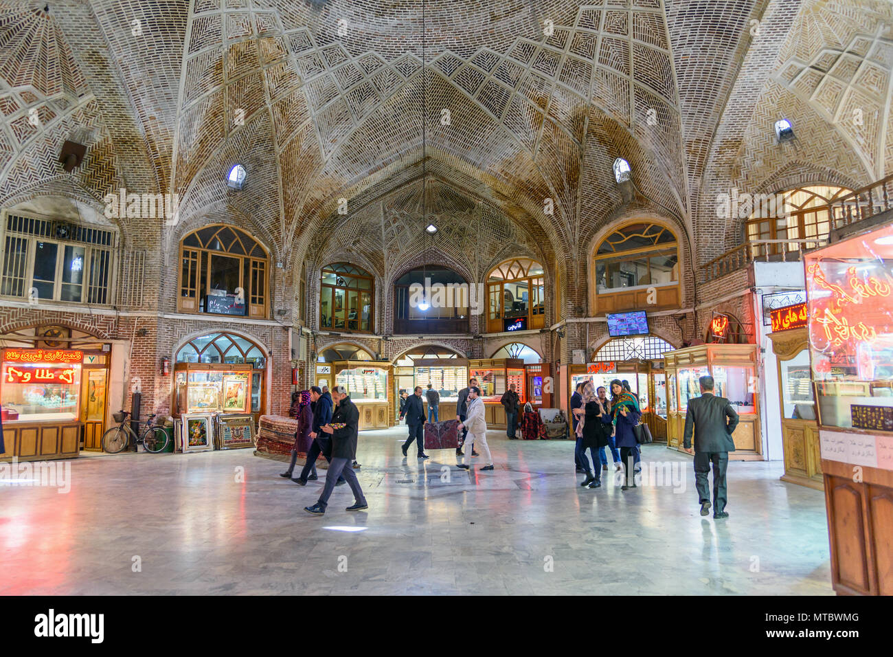 Tabriz, East Azerbaijan province, Iran - March 15, 2018: People walk on