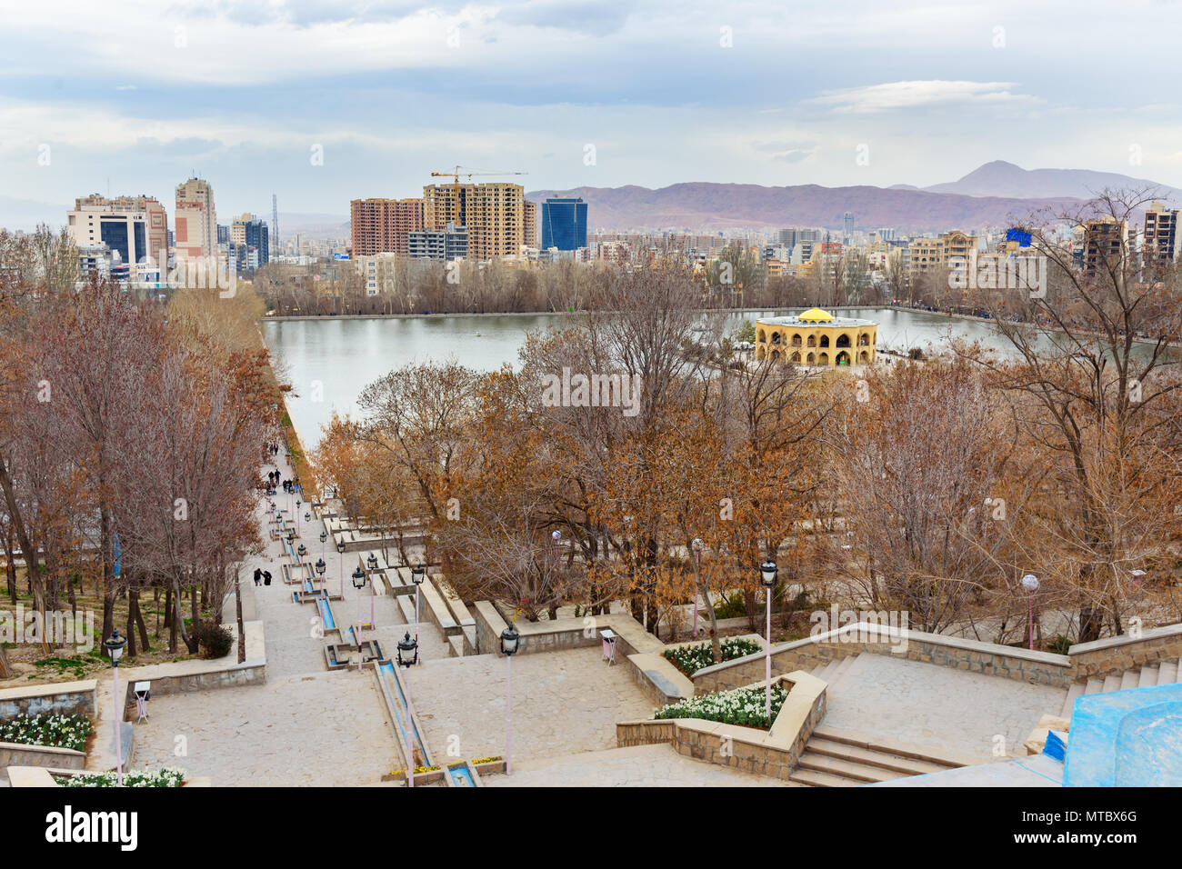 Tabriz, East Azerbaijan province, Iran - March 15, 2018: View of Park ...