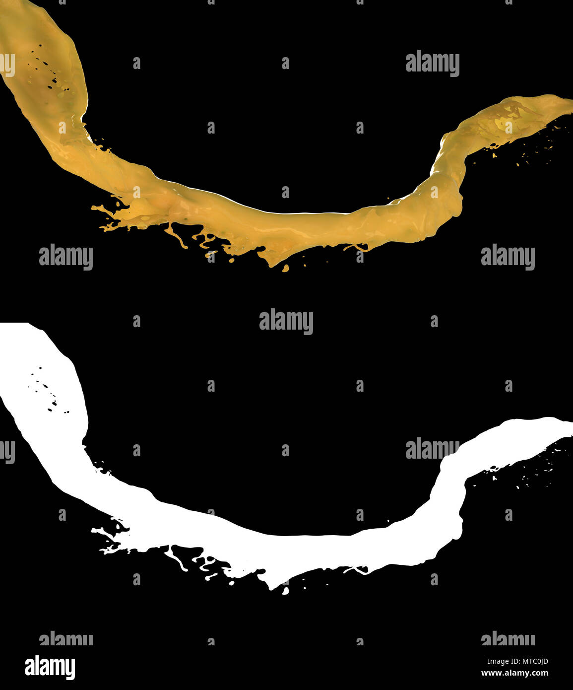 3D illustration of a orange juice flow with alpha Stock Photo Alamy