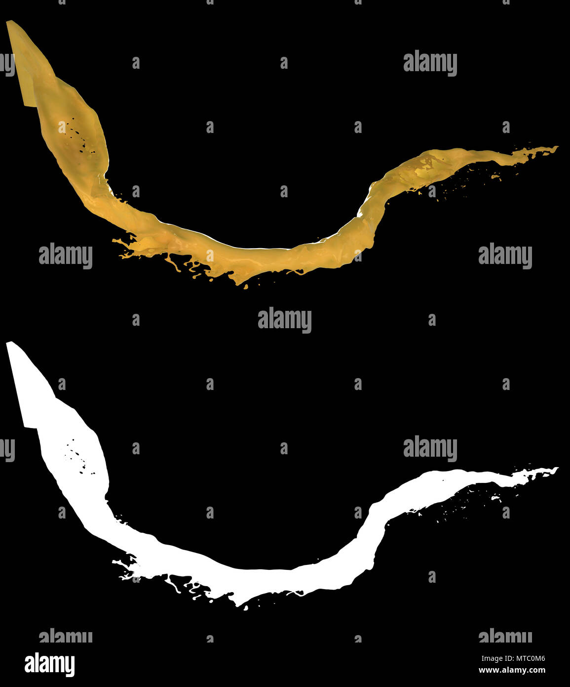 3D illustration of a orange juice flow with alpha Stock Photo Alamy