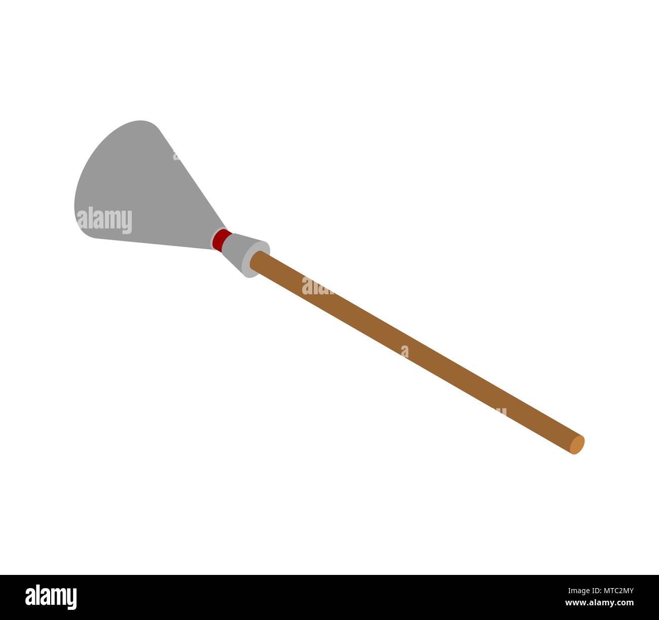 Witch broom Isometric. Hand wiper besom Vector illustration. Stock Vector