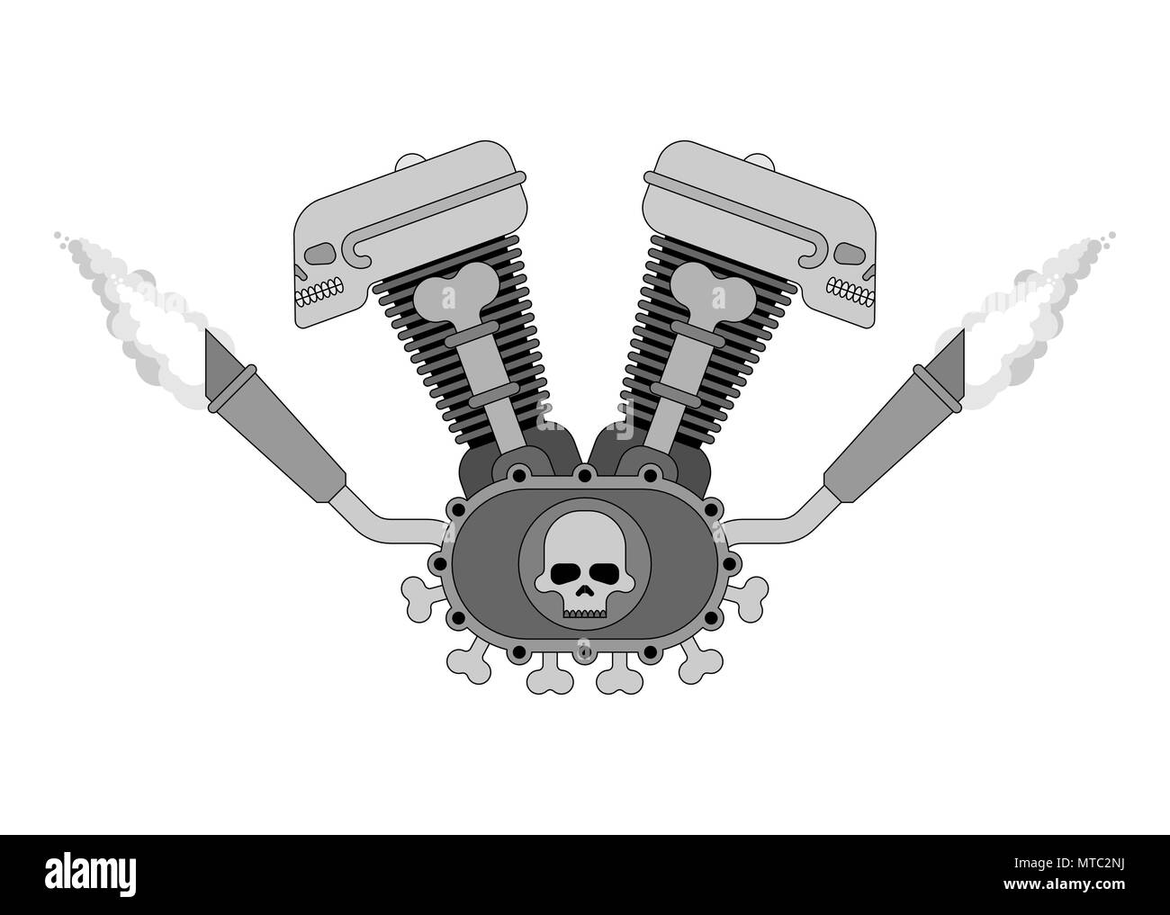 Engine Bike Skull Biker Club Sign Motor Motorcycle