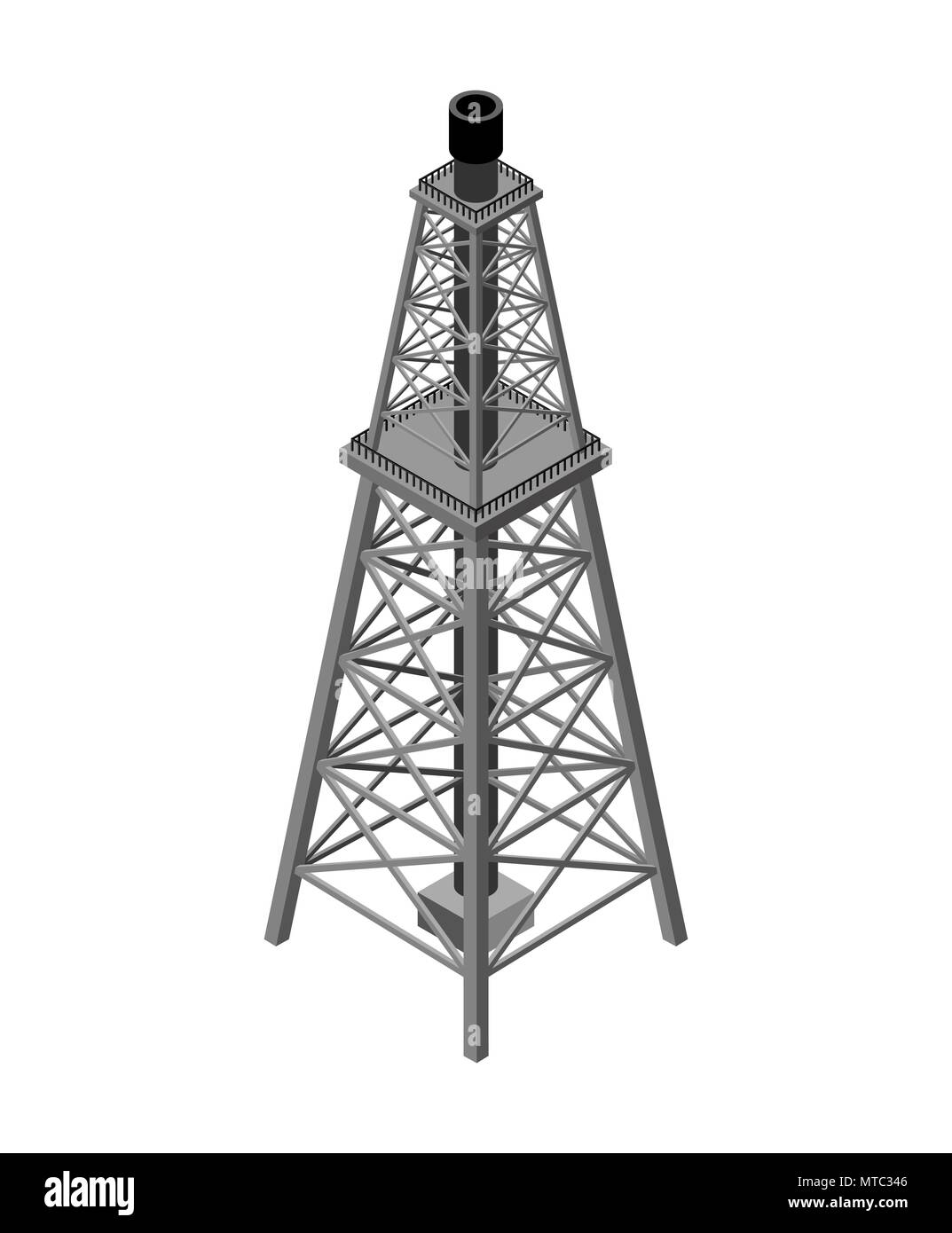 Gas tower Isometric . Industrial object. Vector illustration Stock ...
