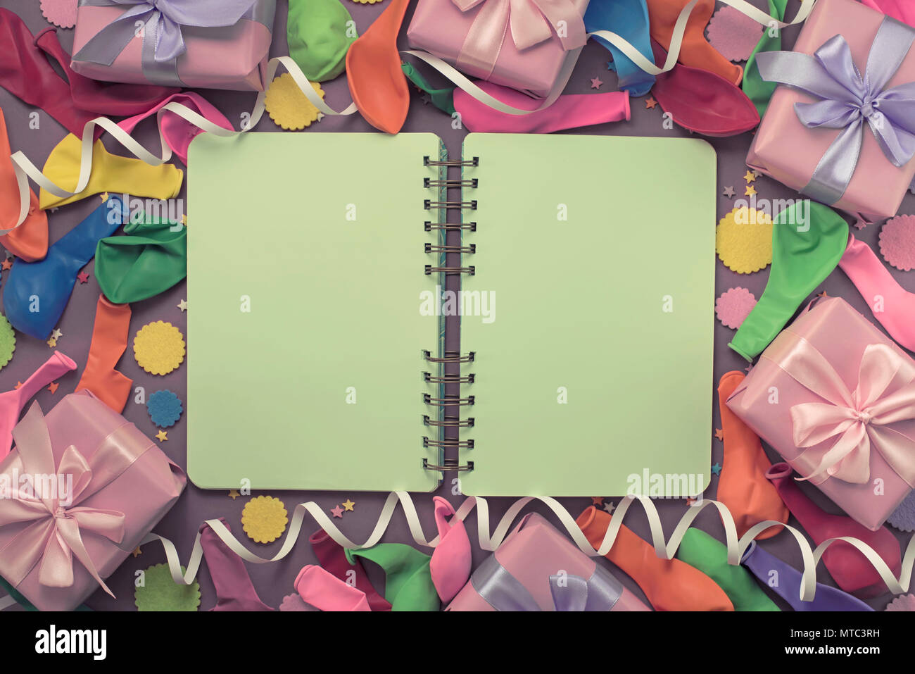 Festive Background Decorative Composition Materials Notebook For
