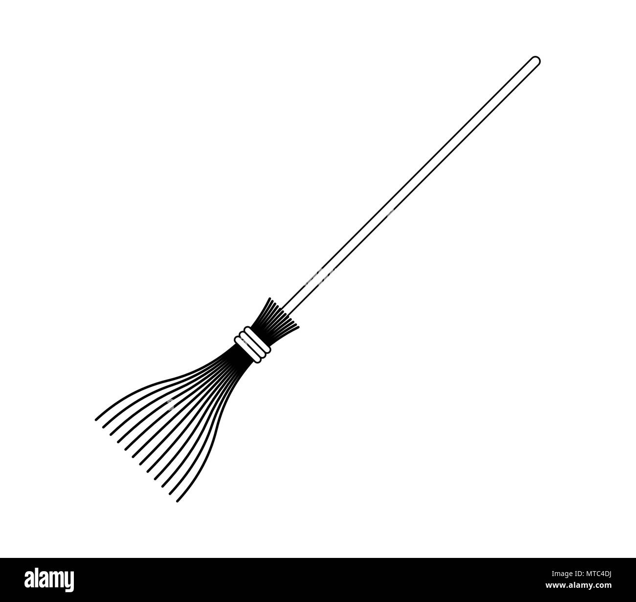 Witch broom isolated. Hand wiper besom Vector illustration. Stock Vector