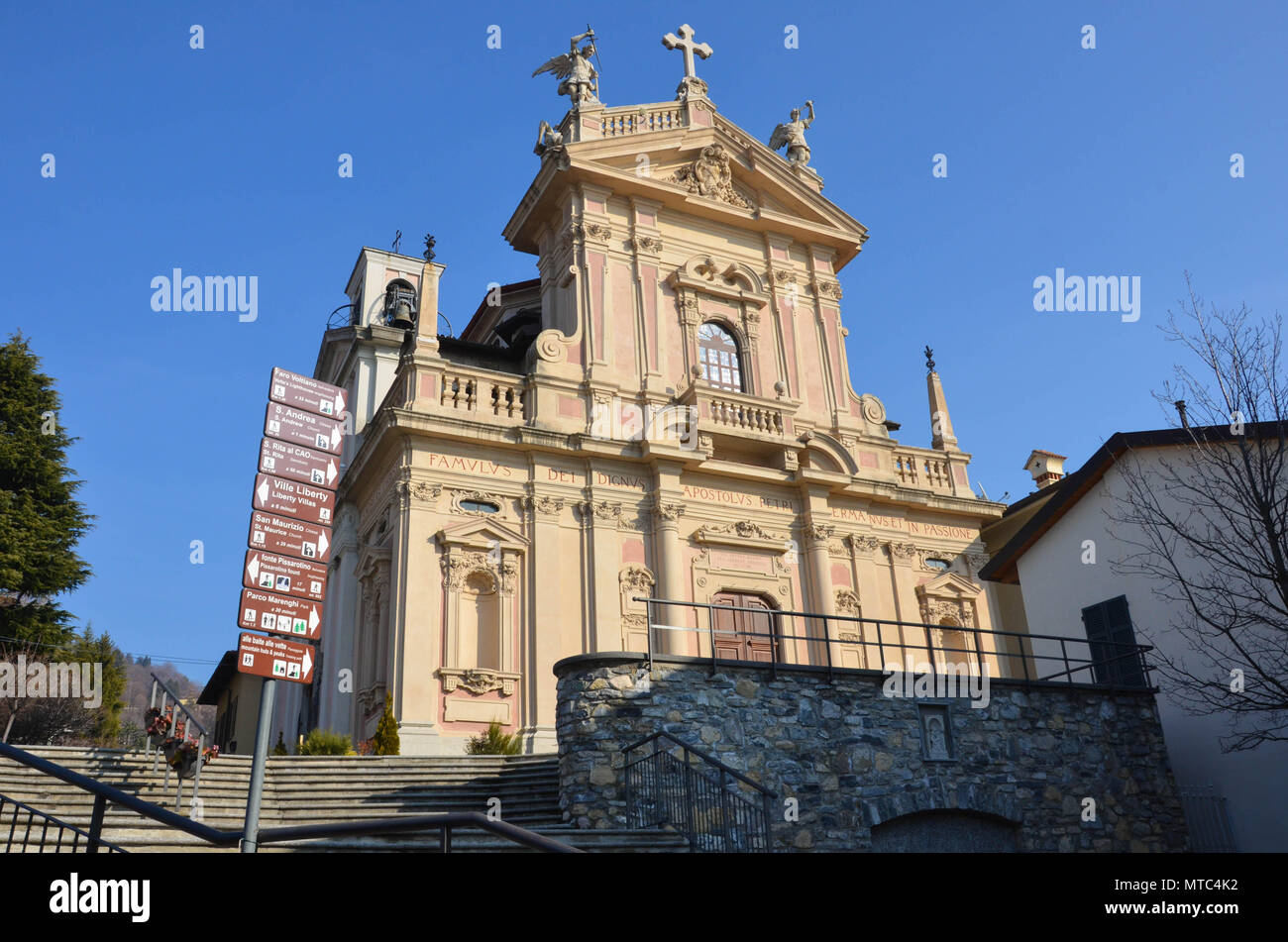Chiesa di Sant'Andrea Apostolo, Brunate, Como, Lake Como, Lombardy, Italy, January 2018 Stock Photo