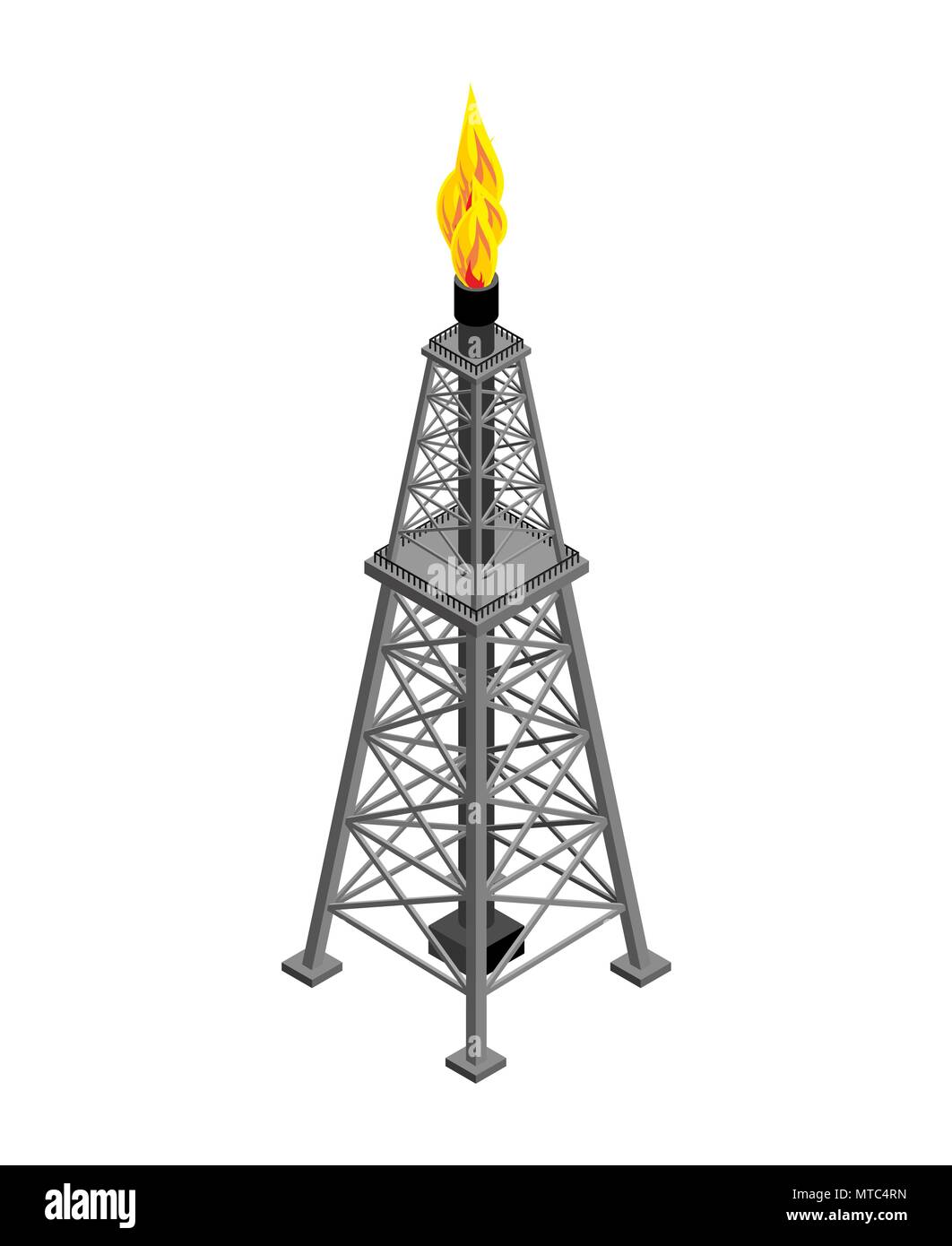 Gas tower Isometric . Industrial object. Vector illustration Stock