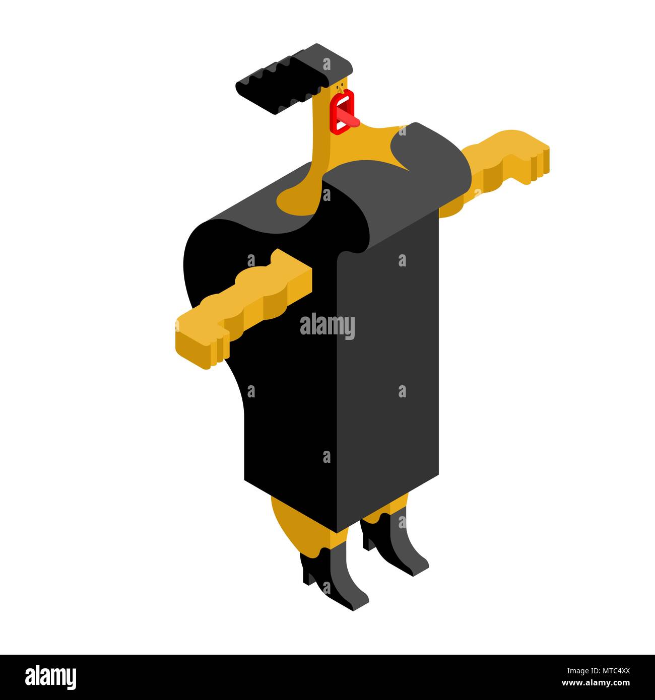 Opera singer woman Isometric. Beautiful Lady Artist of songs. Vector