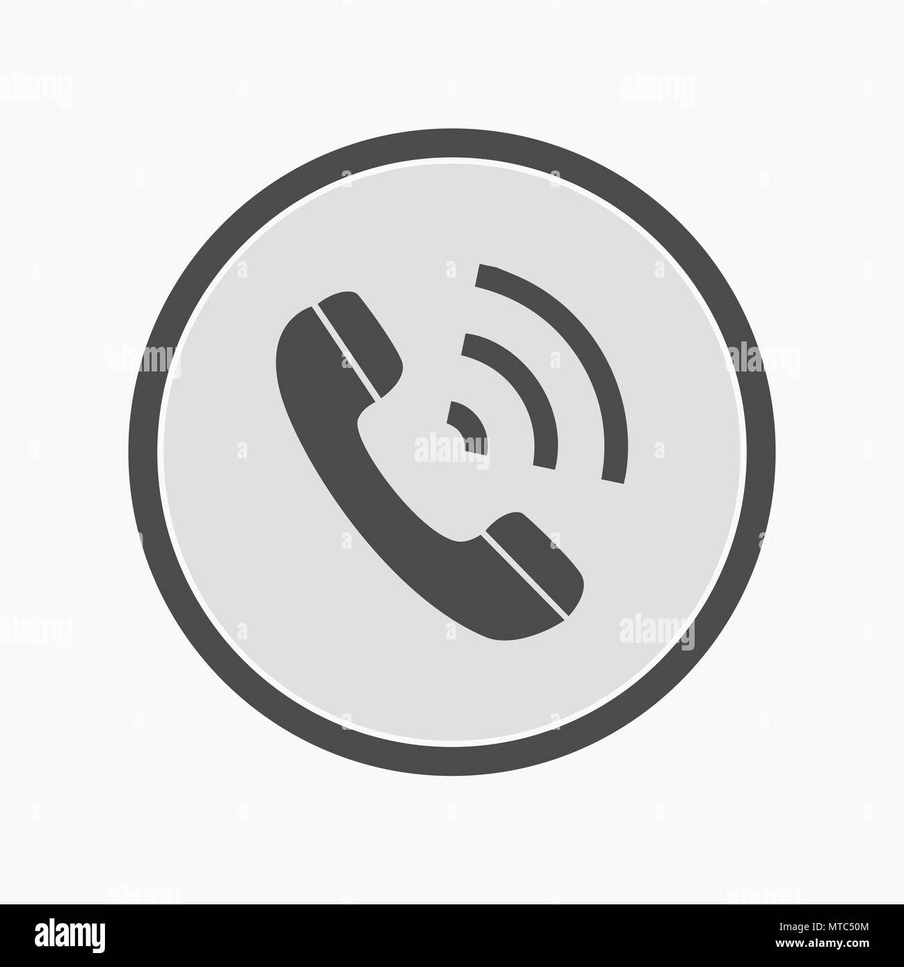 Vector icon of telephone handset over black circle Stock Vector Image ...