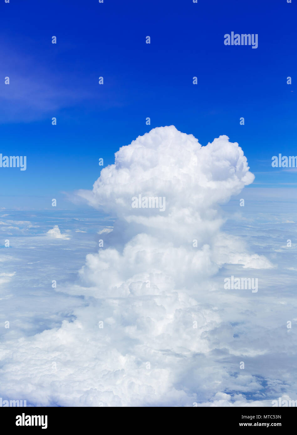 Cumulus sea of clouds view from aerial view aircraft point of view ...