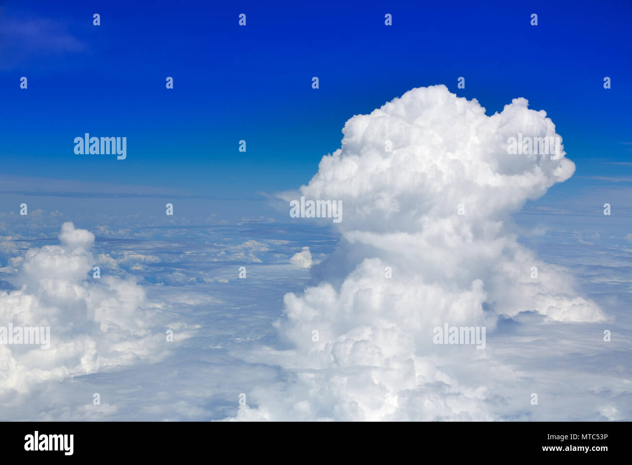 Cumulus sea of clouds view from aerial view aircraft point of view ...