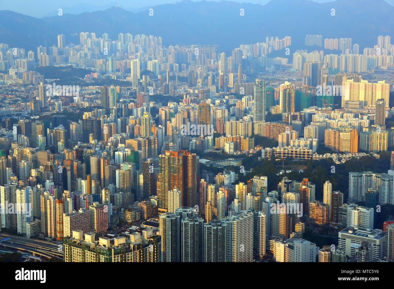 Cityscape of Hong Kong at sunset Stock Photo - Alamy