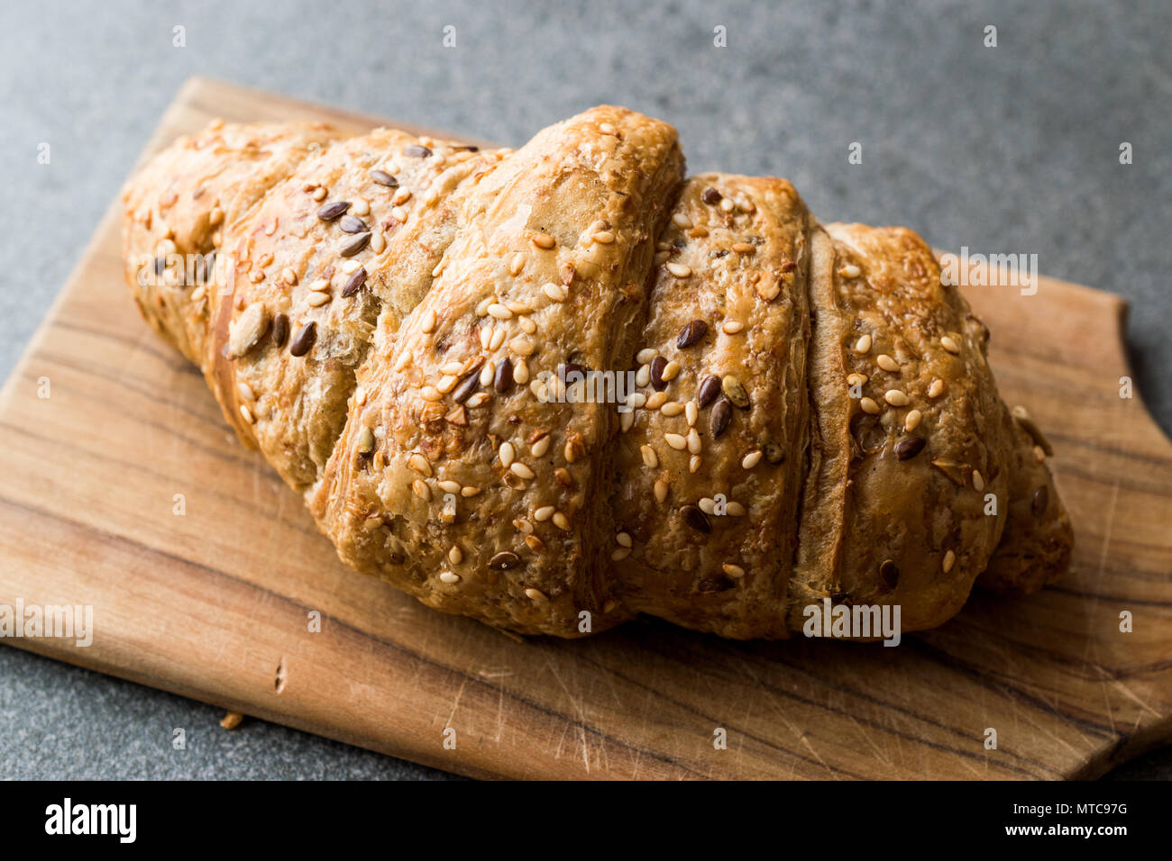 Whole Grain Gluten Free Rye Croissants with Kernel Seeds. Healthy