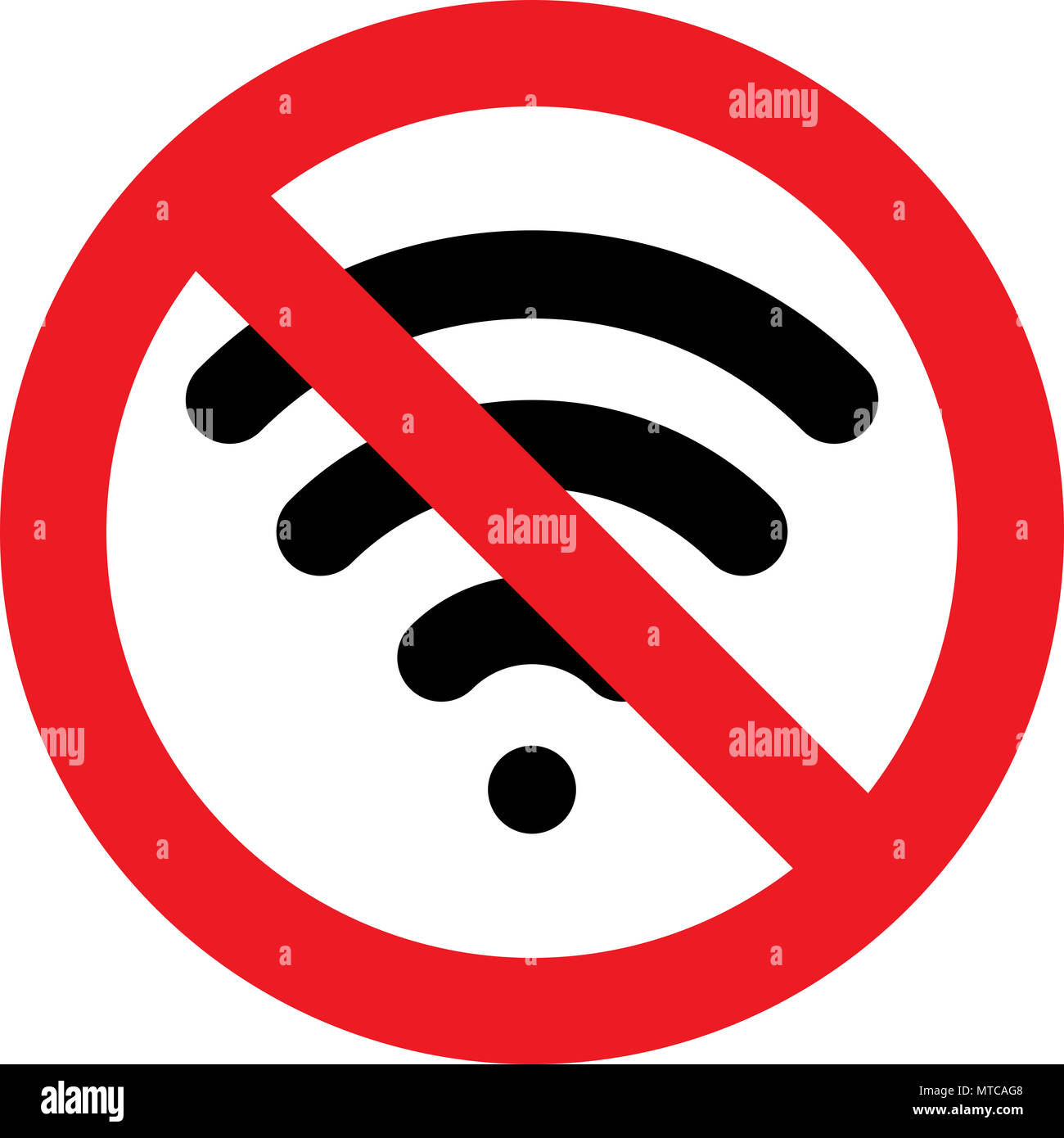 No wireless connection allowed sign Stock Photo