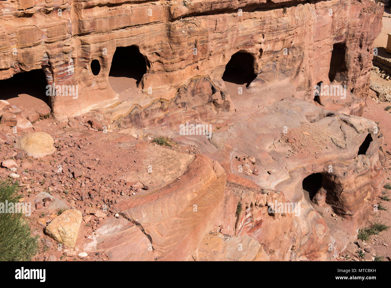 Entrance Of A Cave, Royal Tomb In Petra, Jordan. Underground Ancient ...