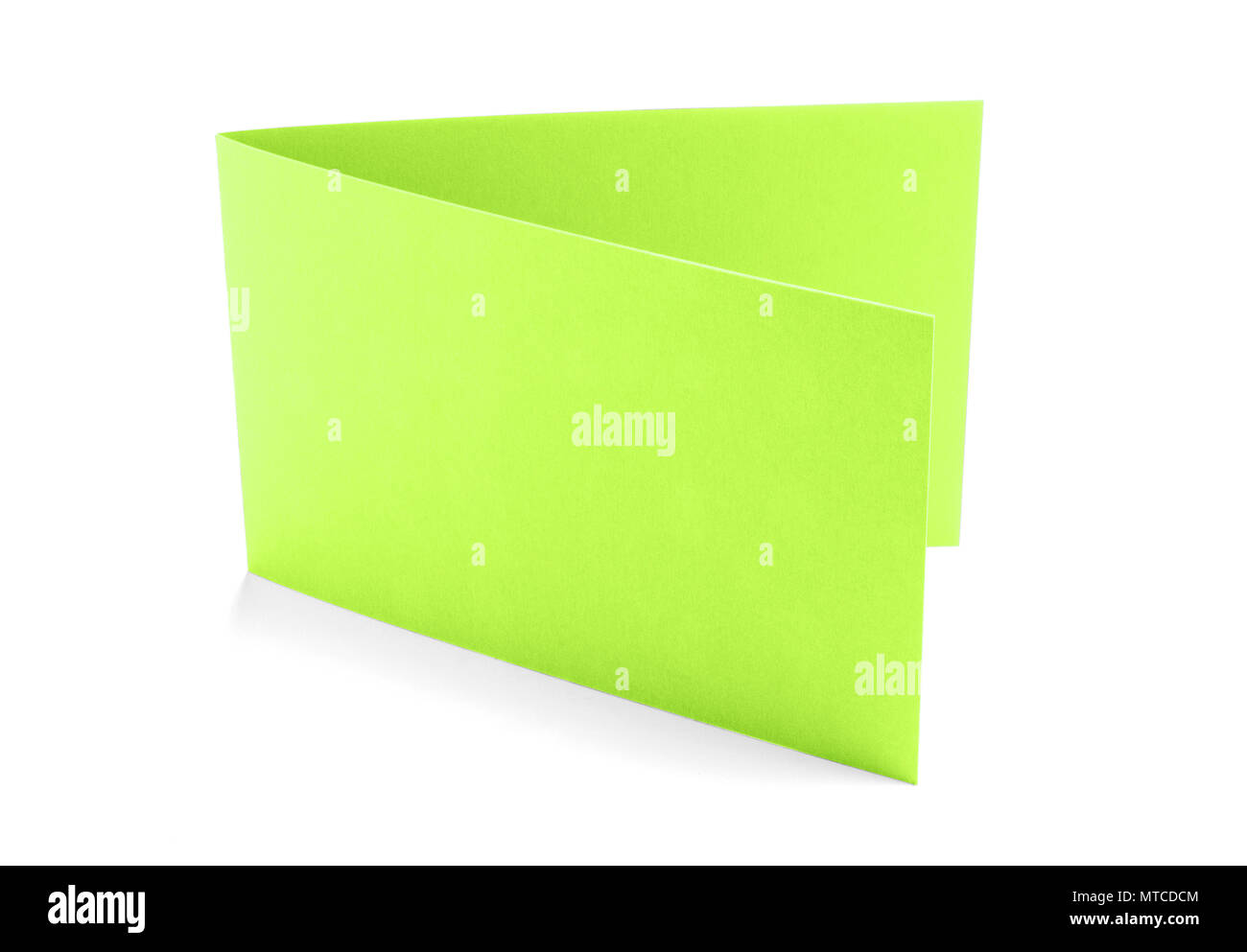 Two fold green card on white background Stock Photo Alamy