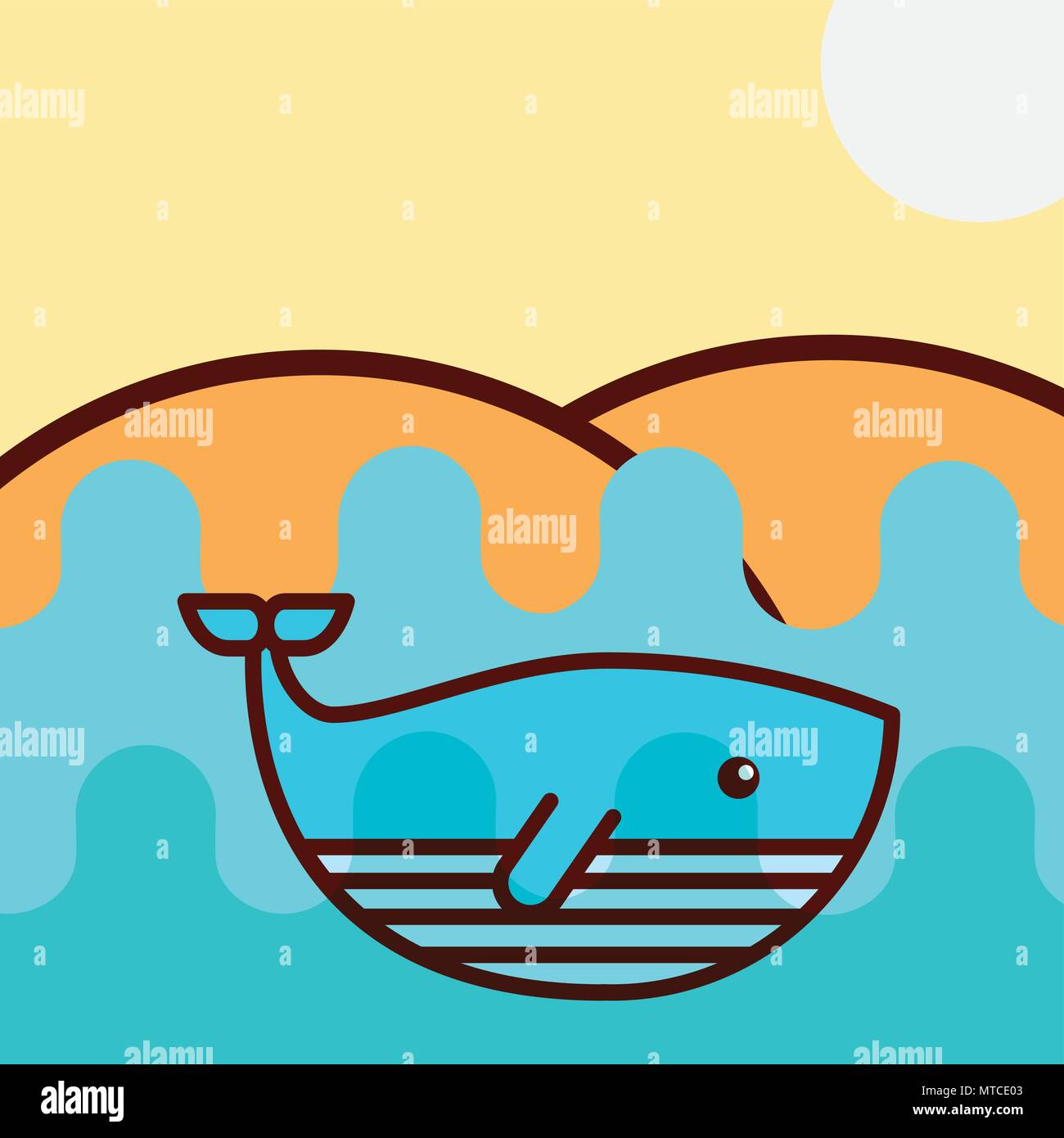 whale sea life cartoon Stock Vector Image & Art - Alamy
