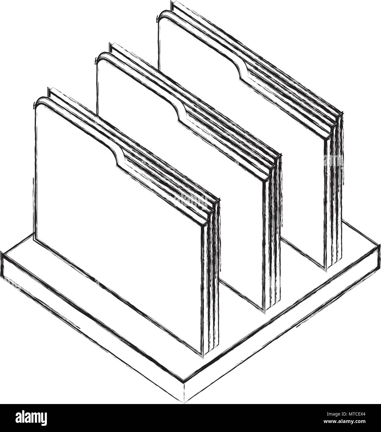 shelf with folders documents isometric icon Stock Vector Image & Art ...